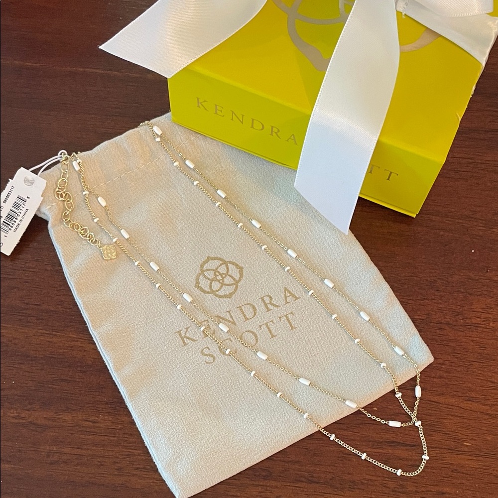 Kendra Scott Dottie Multi in Gold and White Necklace